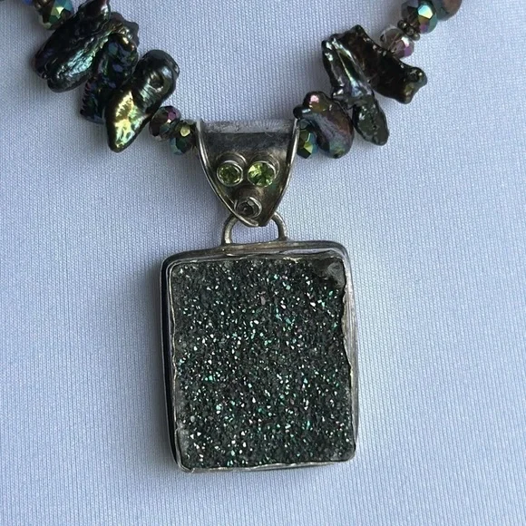 925 silver necklace with real stone​​s - Picture 2 of 10